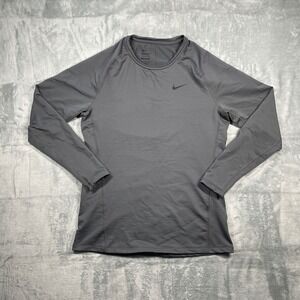 Nike Pro Dri-FIT Long Sleeve Gray Athletic Top Women's Training Shirt